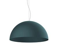 L+ Lampadario a Sospensione Moderno per Cucina e Soggiorno | Lampada Mezza Sfera Metallo 60cm E27 | Design Industriale Made in Italy (Blu Mediterraneo RAL 19-4517 TCX, Cavo 120cm)
