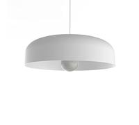 L+ Lampadario soggiorno a sospensione, in metallo, forma cilindrio, Lampadario cucina moderno, diametro 40cm - 50cm (colore bianco)