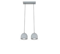 L+ Lampadario soggiorno a sospensione, in metallo, Lampadario cucina moderno, camera da letto, attacco per lampadina GU10 (Grigio - Ral 7040)