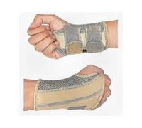 (L-Lefthands, Beige) Breathable Adjustable Wrist Brace for Carpal Tunnel, Tendonitis & Arthritis Relief, Night Support Splint with Comfortable Straps