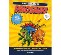 l mio grande libro dei dinosauri: Colora, scopri, gioca - 40 dinosauri metà colorati e metà da colorare, con storie, curiosità, missioni e quiz. Per bambini 6-8 anni