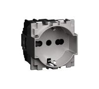 L.Now - Presa Unel E Bipasso 1 2 Moduli. Steel (Bticino Cod. Ks4140A16)