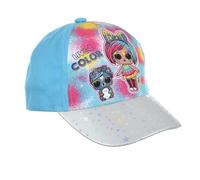 L.O.L. SURPRISE! Berretto da baseball per bambine, età 4-9 anni, design glitterato, Turchese, 3-5 anni