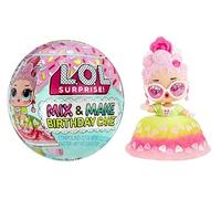 L.O.L. Surprise! Mix & Make Birthday Cake - Bambola da collezione, abito-torta fai-da-te, preparazione e decorazione della torta, ingredienti e brillantini - Bambola con abito-torta - Età 3+