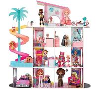 L.O.L. Surprise! OMG Casa fashion con più di 85 - Casa delle bambole in legno con piscina, scivolo a spirale, patio sul tetto, cinema, mobili trasformabili e altro ancora - Età 4+