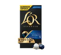 L Or Capsule Caffè Espresso Decaffeinato Ristretto 100 Capsule in Alluminio 10