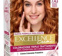 L’Oréal Colorazione Triplo Excellence Capelli Idratati Biondo Ramato Dorato 7,43