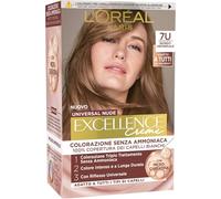 L’Oréal Paris Colorazione Permanente, Copertura dei Capelli Bianchi a Lungo, Risultato Naturale e Luminoso, Formula senza Ammoniaca, Excellence Universal Nude, Tonalità: Biondo (7U)