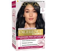 L’Oréal Paris Colorazione Triplo Trattamento Excellence, Con Acido Ialuronico, 100% Copertura Capelli Bianchi, Per Capelli Più Idratati, Nero (1)
