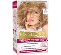 L’Oréal Paris Colorazione Triplo Trattamento Excellence, Con Acido Ialuronico, 100% Copertura Capelli Bianchi, Per Capelli Più Idratati, Biondo Chiaro (8)