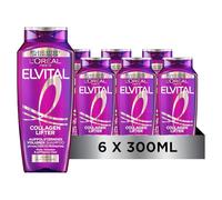 L´Oréal Paris Elvital Collagen Lifter volumizzante Shampoo, formula con frammenti di collagene AS, per capelli piatti, sottili, sottili, 300 ml (x6)