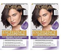 L´Oréal Paris Excellence Cool Creme Tinte Permanente - Tono 5.11 Castaño Claro Ceniza Intenso (Confezione da 2)