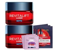 L’Oréal Paris Revitalift Laser Crema Viso Notte Anti-Età con Pro-Retinolo 50ml + Siero Tri-Peptidi Anti-Età + Revitalift Filler Crema Giorno Bundle Routine - Set da 8