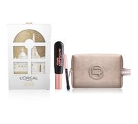 Set regalo L'Oréal Paris Mascara Air Volume 30H Extra Black, Mini-Matita Occhi Nera Paradise Le Khol e un'elegante Pochette champagne in velluto.