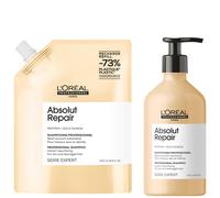 L’Oréal Professionnel Absolut Repair Shampoo 500ml and Refill Pack 500ml for dry & damaged hair