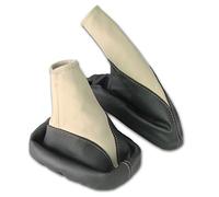 L&P A105-4 Set Cuffia leva cambio e cuffia freno a mano per Astra F - vera pelle nero beige