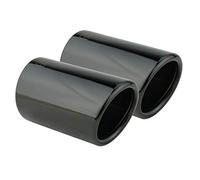 L&P A287 2 - Terminale di Scarico, in acciaio INOX lucido nero, plug & play, per tubi di scappamento