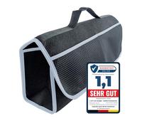 L & P Car Design Borsa organizer per bagagliaio, per auto, bagagliaio, con chiusura in velcro (nero e grigio)