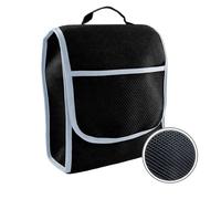 L & P Car Design Borsa per bagagliaio, piccola organizer per auto, bagagliaio auto, borsa con chiusura gancio e anello (nero e grigio)