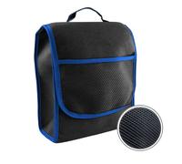 L & P Car Design Borsa per bagagliaio, piccola organizer per auto, bagagliaio auto, borsa con chiusura gancio e anello (nero blu)