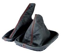 Cuffia + Manicotto Freno a Mano per BMW 3er E36 100% Pelle Vera Cucitura Rosso