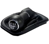 Pomello cambio e Cuffia cambio compatibile con VW Golf 4 e per Bora 1997-2006 - 5 Marce - 12mm - nero - con telaio - finta simil pelle - leva cambio manuale - (A254)