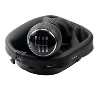 L & P Car Design Pomello cambio e Cuffia cambio compatibile con VW per Touran 1T e Caddy 3 2K 2003-2015 - 6 Marce - nero - con telaio - finta simil pelle - leva cambio manuale - (A263-1)