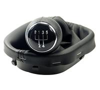 L & P Car Design Pomello cambio e Cuffia cambio compatibile con VW per Touran 1T e Caddy 3 2K 2003-2015 - 5 Marce - nero - con telaio - finta simil pelle - leva cambio manuale - (A263-2)