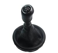 L & P Car Design Pomello cambio e Cuffia cambio compatibile con VW T5 2003-2015 - 5 Marce - nero - con telaio - finta simil pelle - leva cambio manuale - (A262-2)