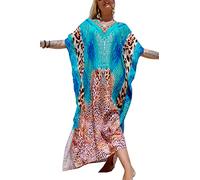 L-Peach Abito da Spiaggia Maxi Donna Copricostume da Bagno Kaftano Lungo Vestito Kimono Mare Spiaggia