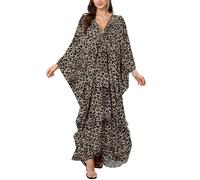 L-Peach Abito da Spiaggia Maxi Donna Copricostume da Bagno Kaftano Lungo Vestito Kimono Mare Spiaggia