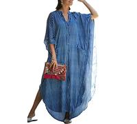 L-Peach Cardigan Lungo da Donna Camicia da Notte Oversize Homewear Maxi Kimono Pareo Sarong Copricostume da Spiaggia