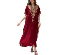 L-Peach Donna Abito da Spiaggia Maxi Copricostume da Bagno Kaftano Vestito Kimono Mare Spiaggia