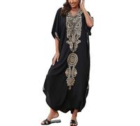 L-Peach Homewear Manica Corta Morbida Camicia da Notte da Donna Maxi Kaftan Oversize Copricostume da Spiaggia