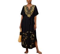 L-Peach Homewear Manica Corta Morbida Camicia da Notte da Donna Maxi Kaftan Oversize Copricostume da Spiaggia