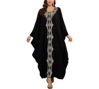 L-Peach Loungewear Boho Caftano di Cotone da Donna Kimono Oversize per Casa Maxi Abito da Spiaggia Copricostume