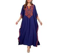 L-Peach Loungewear Boho Caftano di Cotone da Donna Kimono Oversize per Casa Maxi Abito da Spiaggia Copricostume