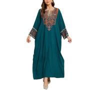 L-Peach Loungewear Boho Caftano di Cotone da Donna Kimono Oversize per Casa Maxi Abito da Spiaggia Copricostume