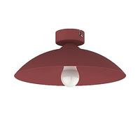 L+ Plafoniera LED da Soffitto a Cupola in Metallo - Diametro 30cm - Attacco E27 Lampadina Esclusa - Made in Italy - Design Moderno per Cucina e Soggiorno (Rosso Cowhide)