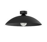 L+ Plafoniera LED da Soffitto a Cupola in Metallo - Diametro 40cm - Attacco E27 Lampadina Esclusa - Made in Italy - Design Moderno per Cucina e Soggiorno (Nero)
