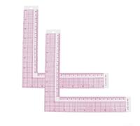 L - Righello quadrato in plastica, 20 cm, strumento da cucito trasparente | Set da 2 pezzi, 20,3 cm di lunghezza dei bordi, ideale per misurare le cuciture, materiale infrangibile