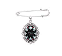 L Rose - Spilla "Happy The Day Of The Dead" per abito, camicia, sciarpa, clip, M, metallo