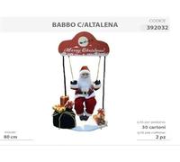 L.ROSSO BABBO NATALE C/ALTALENA 80cm##