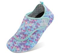 L-RUN Scarpe da acqua uomo donna punta larga scarpe da nuoto spiaggia piscina sabbia yoga asciugatura rapida calzini antiscivolo, Scala di pesce blu, 39/39.5 EU