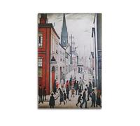 L. S. Lowry Painter Works (An Organ Grinder) Poster artistico da parete su tela per soggiorno e camera da letto, 30 x 45 cm