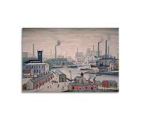 L. S. Lowry Painter Works (Canal and Factories) Poster artistico da parete su tela, stampa artistica da appendere, idea decorativa, 50 x 75 cm