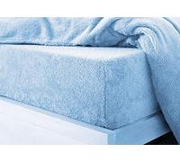 L S U Lenzuolo con angoli in pile Teddy Bear, extra profondo 25 cm, per letto singolo, matrimoniale, king size, super king size (colore blu, king size)