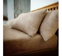 L S U Lenzuolo con angoli in pile Teddy Bear, extra profondo 30 cm o copripiumino singolo, matrimoniale, king size e super king size UK (singolo, visone)