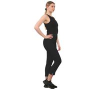 L S U Pantaloni Capri da donna estivi a tre quarti leggings elasticizzati in vita pantaloni da ufficio casual a pedale pusher pantaloni, Nero , 52