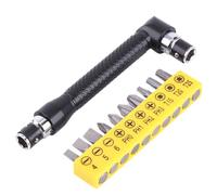 L Shape 1/4 Inch Hex Socket Wrench Double Head Screwdriver Bits Hand Tool Strong Iron Durable Comfortable Grip for Home Garage Workshop Metal Wood Workers Builders Black 10.5cm